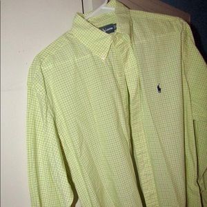 Yellow plaid Polo button down dress shirt